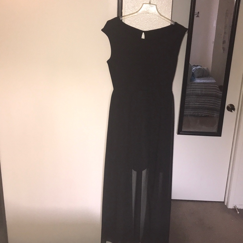 Black high low dress